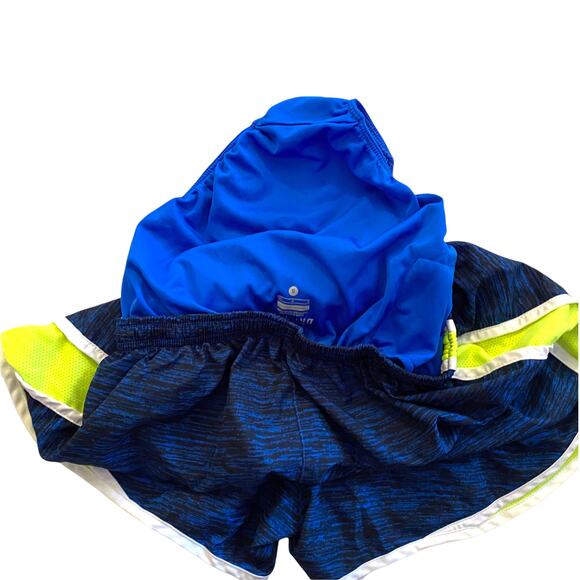 Nike Dri-Fit Tempo Shorts Blue Stripe Neon Yellow Size Small Womens - Picture 6 of 7